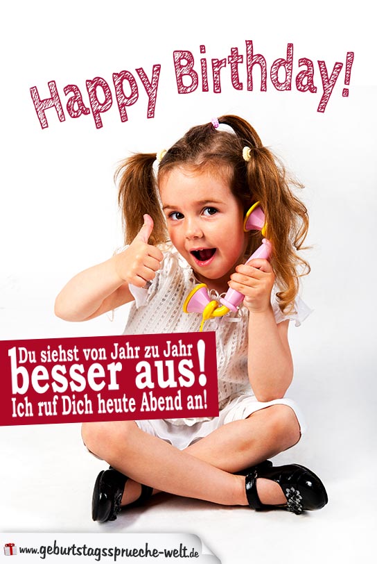 44++ Sprueche zum 25 geburtstag witzig , Happy Birthday Geburtstagskarte mit fröhlichem Kind