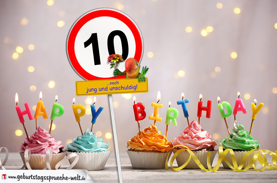 33++ Spruch zum 20 geburtstag junge , 10. Geburtstag Geburtstagswünsche mit Schild und Alter auf Karte GeburtstagssprücheWelt