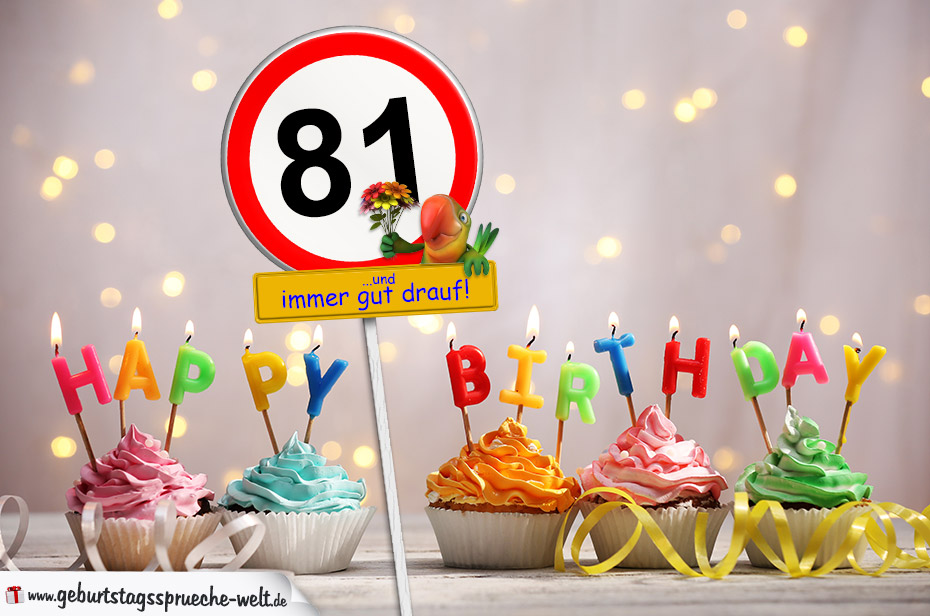 43+ Sprueche 65 geburtstag lustig , 81. Geburtstag Geburtstagswünsche mit Schild und Alter auf Karte GeburtstagssprücheWelt
