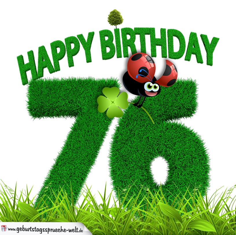 76 Geburtstag Als Graszahl Happy Birthday