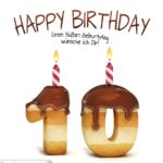 Happy Birthday in Keksschrift zum 10. Geburtstag