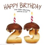 Happy Birthday in Keksschrift zum 23. Geburtstag