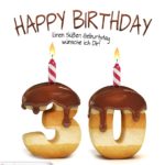 Happy Birthday in Keksschrift zum 30. Geburtstag