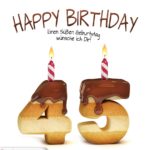Happy Birthday in Keksschrift zum 45. Geburtstag