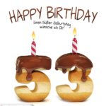 Happy Birthday in Keksschrift zum 53. Geburtstag