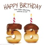 Happy Birthday in Keksschrift zum 58. Geburtstag