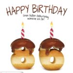 Happy Birthday in Keksschrift zum 86. Geburtstag