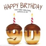 Happy Birthday in Keksschrift zum 90. Geburtstag