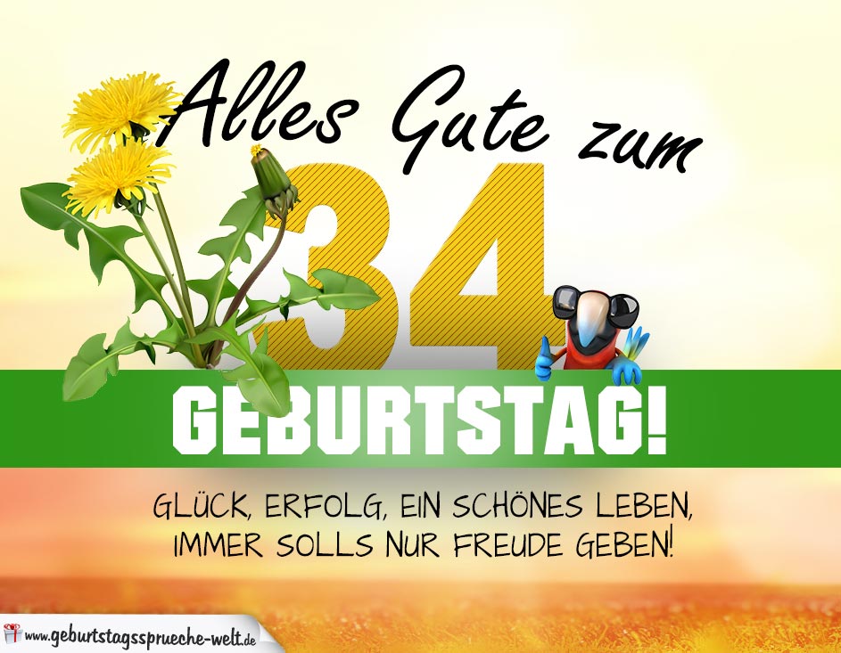 39++ Alles gute zum 2 geburtstag sprueche , 34. Geburtstag Geburtstagskarte ALLES GUTE mit schönem Spruch GeburtstagssprücheWelt