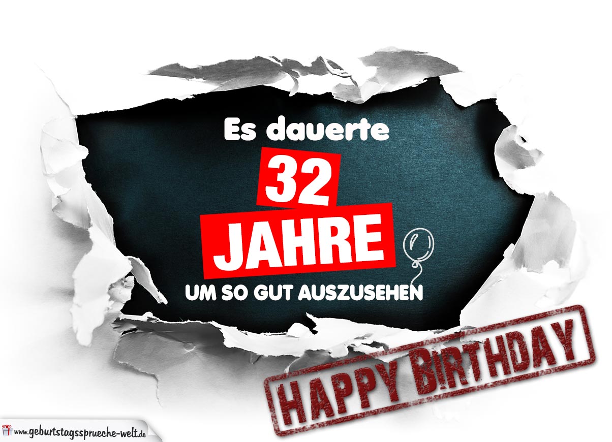 37+ Sprueche zum 85 geburtstag frau , 32. Geburtstag Lustige Geburtstagskarte kostenlos GeburtstagssprücheWelt