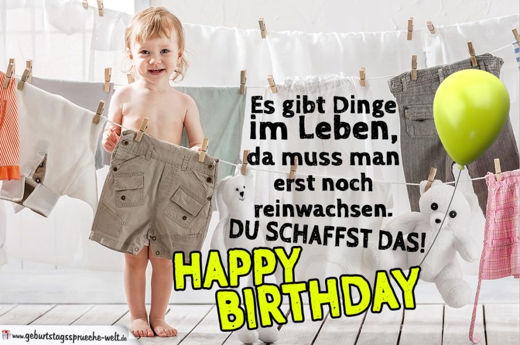 Happy Birthday Glückwunschkarte mit Spruch für Kinder