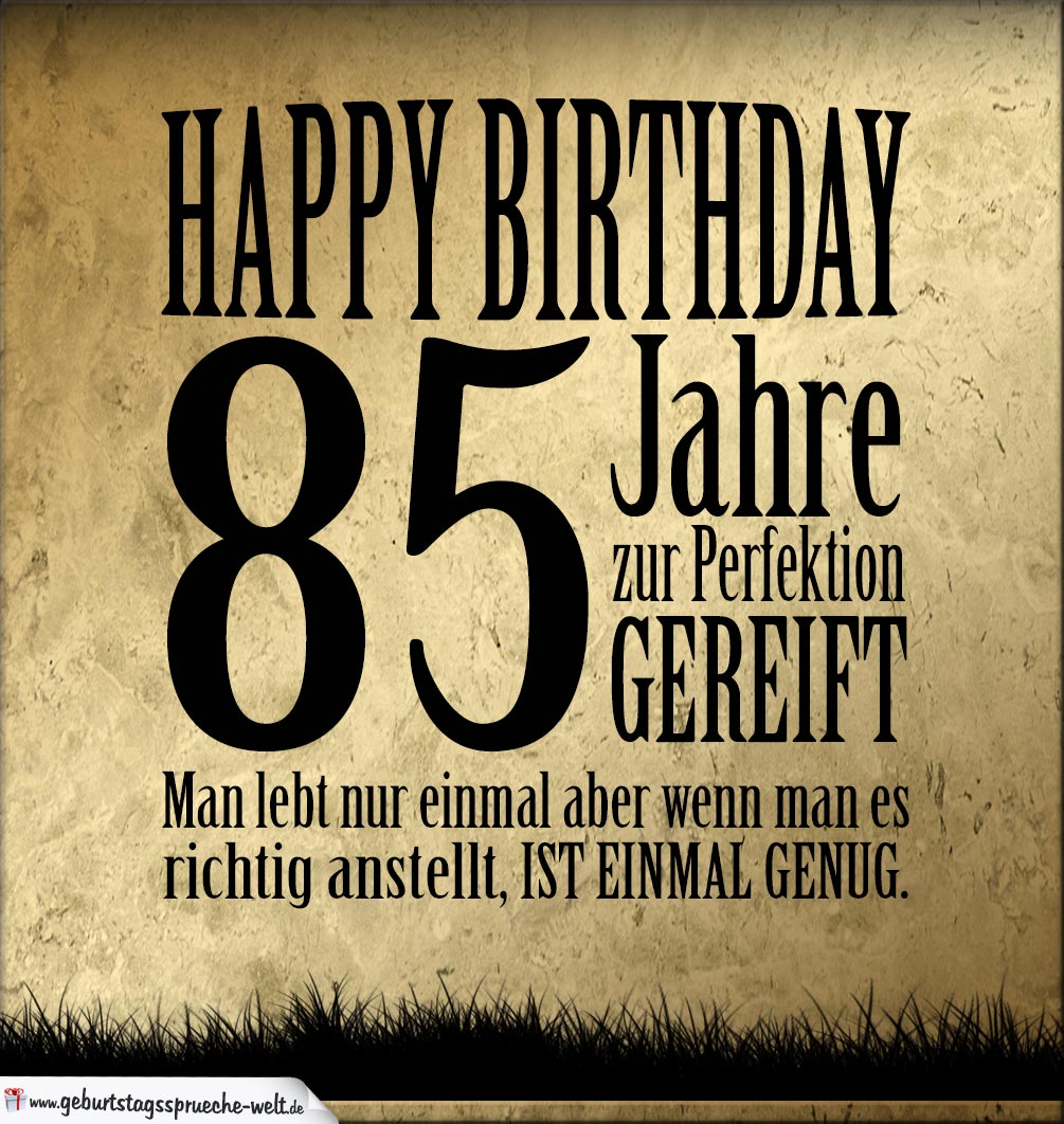 85. Geburtstag Retro Geburtstagskarte - Geburtstagssprüche-Welt