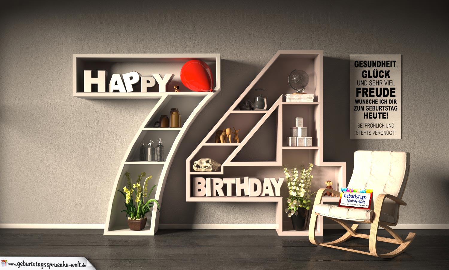 44++ Sprueche zum 75 geburtstag , Kostenlose Geburtstagskarte Happy Birthday mit Spruch zum 74. Geburtstag GeburtstagssprücheWelt